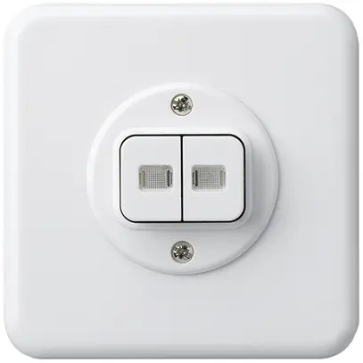 Kit front. INC basico bianco con 2 lenti bottone doppio86×86mm 