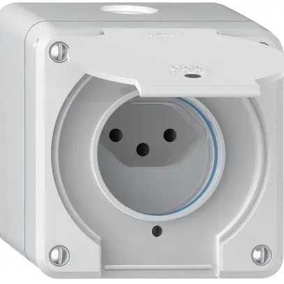 Presa AP robusto 1×tipo 13 luminoso IP55 bianco 