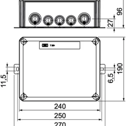 Boîte de dérivation Bettermann E30-E90 240×190×95mm 5×16mm² or 