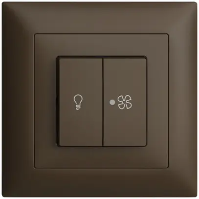 Kit frontale INC EDIZIOdue coffee 88×88mm bottone doppio 