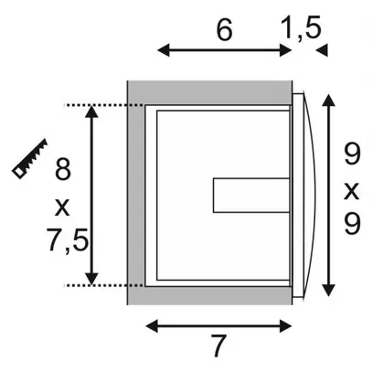 EB-LED-Wandleuchte SLV DOWNUNDER OUT S, 0.96W 25lm 3000K IP55 anthrazit 