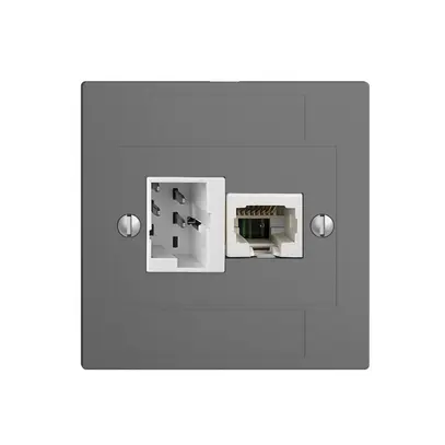 Boîte de raccordement ENC 1×TT,1×RJ45/u 4P EDIZIOdue ITplus ITM gris foncé 