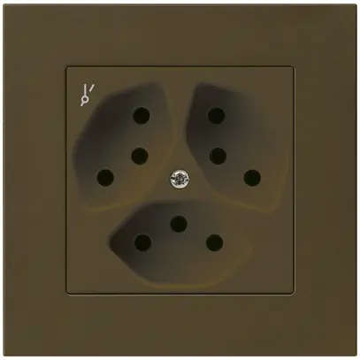 Presa INC kallysto.pro 3×T13/1 marrone con protezione bambini 