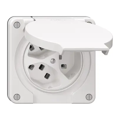 Prise NEVO N.CO, 3×T23, IP21, blanc 