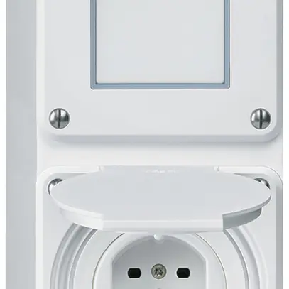 Combi AP 2×1 HA robusto schema 3/tipo 15 morsetti a innesto con coperchio bianco 