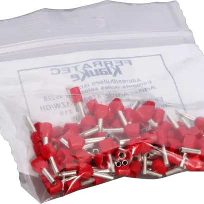 Capocorda doppio isolato 2×1mm²/12mm rosso 