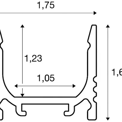 Profilo AP SLV GRAZIA 10, standard scanalato 2m bianco 