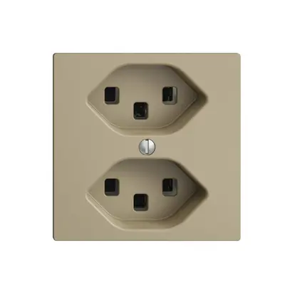 Prise EDIZIOdue 2×T23 sand 16A, avec bornes enf. 