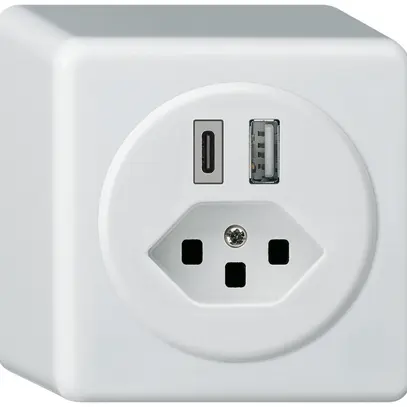 Presa di carica USB AP basico 18W PD 1×tipo A 1×tipo C tipo 23 bianco 