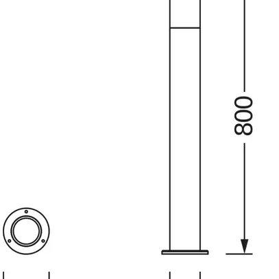 Borne lumineuse LDV ENDURA CLASSIC PIPE E27 845mm acier affiné 