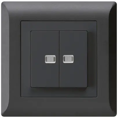 Contact à poussoir lumineux ENC kallysto.line 2×A-R/1P avec 2 lentilles noir 
