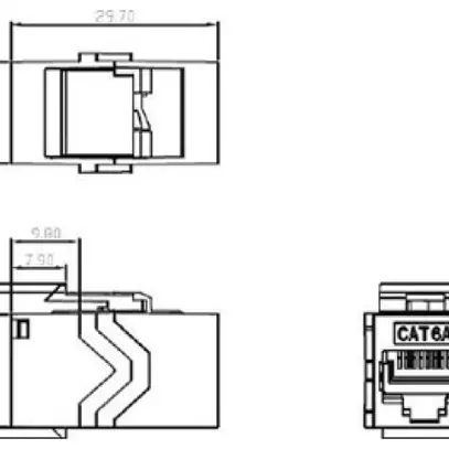 Module de couplage H-LINE I RJ45/RJ45 cat.6A/s Keystone, argent 