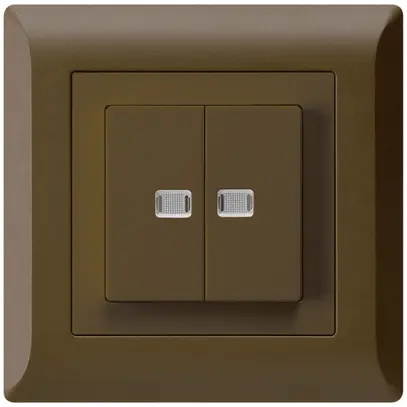 UP-Leuchttaster kallysto.line 2×A-R/1P mit 2 Linsen braun 