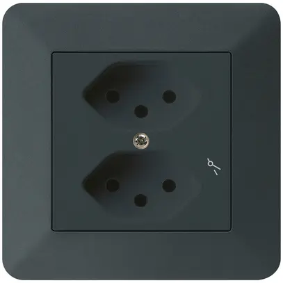 Prise ENC kallysto.trend 2×T13/1 noir avec sécurité enfants 