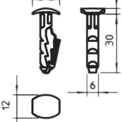 Cavicchia Bettermann con testa 6×30mm grigio 
