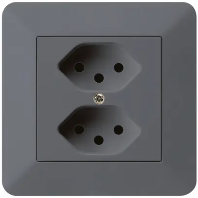 Prise ENC kallysto.trend 2×T13 anthracite avec sécurité enfants 