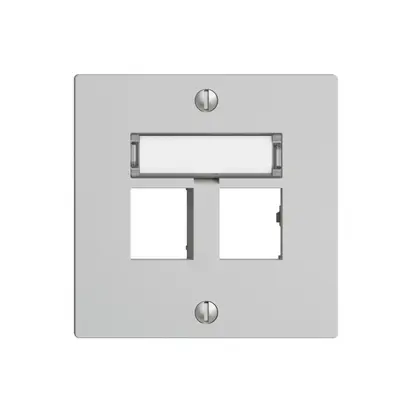 Montageset EDIZIOdue Geradeauslass, für 2×RJ45 freenet, hellgrau 