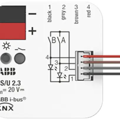 Modulo ingresso/uscita KNX INS ABB US/U2.3 2-canali 20VDC 40×39×12mm 
