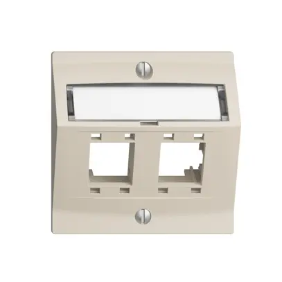 Kit de montage EDIZIOdue, avec capot de sortie oblique, pour 2×RJ45, crema 