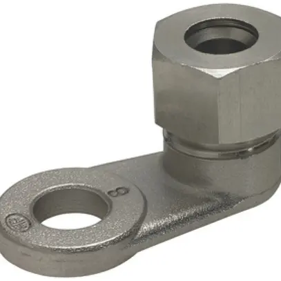 Capocorda a vite Flury PA 73 per filo, Ø 8mm, ottone-nichelato L-90° 