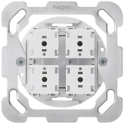 Inserto interruttore per tapparelle Hager con 4 tasti con piastra di fissaggio 