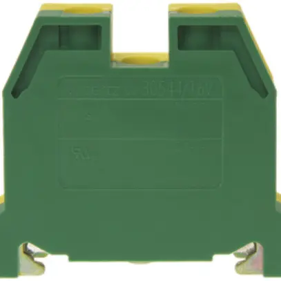 Borne de terre joignable Woertz 6…16mm² vis 2×1 rail DIN 35mm vert/jaune 