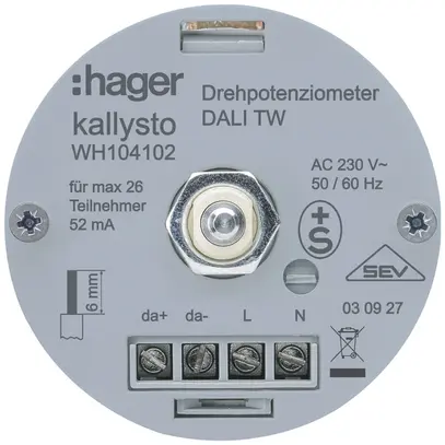 Intérieur pour potentiomètre de puissance Hager DALI TW 