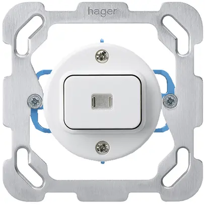 Inserto per interruttore luminoso INC basico 3/1L con placca di fissaggio bianco 