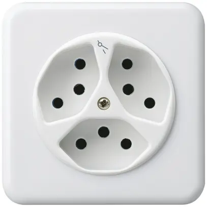 Prise ENC basico 3×type 13S blanc 