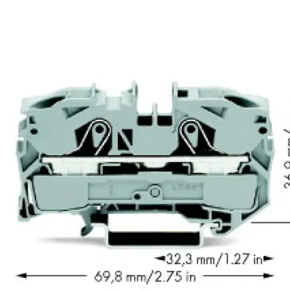 Durchgangsklemme WAGO TopJob-S 16mm² 2L grau Serie 2016 