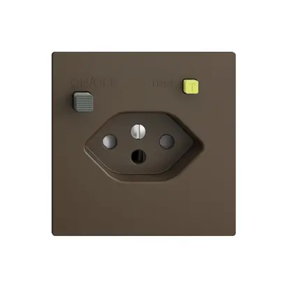 Presa INC EDIZIOdue T13 FI 30mA F, shutter coffee 