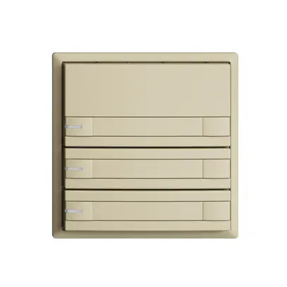 UP-Taster KNX 3-fach EDIZIOdue vanille RGB mit LED mit Papiereinlage 