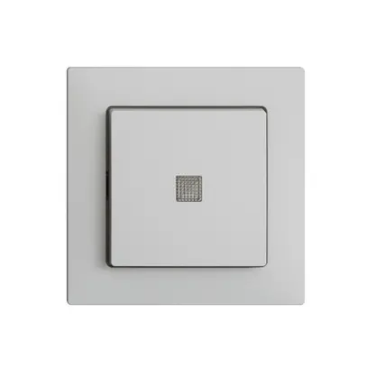 Pulsante luminoso INC EDIZIOdue A-R/1P grigio chiaro, c.lente.LED.60×60mm 