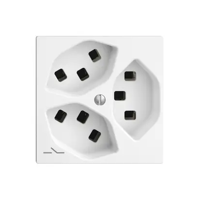 Prise 3×T23 Feller EDIZIOdue F, 1×séparé, bornes enfichables, blanc 