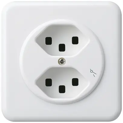 Presa INC Hager basico 2×tipo 23 1×S C bianco 