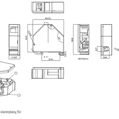 Adaptateur pour rail DIN H-LINE I pour 1 module Keystone blindé, 22mm 