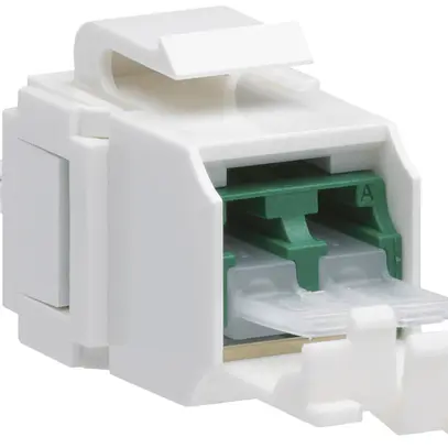 Module de couplage FO Hager HMS, Keystone LC/APC Duplex vert 