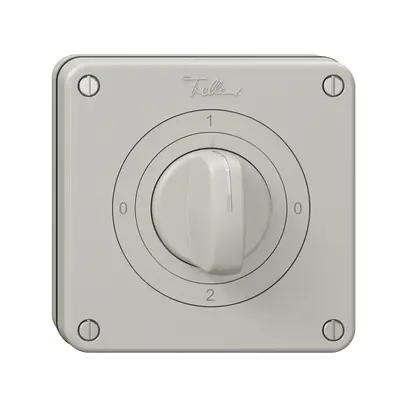 Interrupteur rotatif NUP NEVO, 2/1 L, avec manette, KS, 0-1-0-2, gris clair 