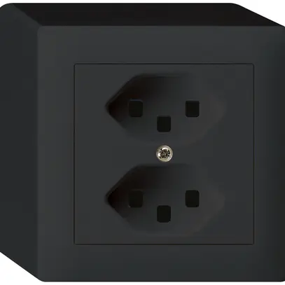 Presa AP kallysto 2×T23 nero con morsetti ad innesto 