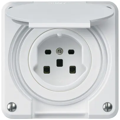 Presa INC HA robusto tipo 25 con morsetti a innesto con coperchio bianco 