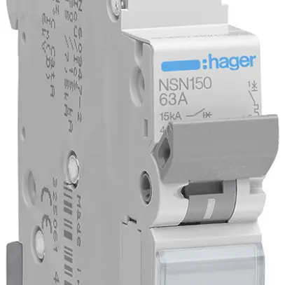 Disgiuntore Hager MCB 1P 415V tipo D 50A 1UM 