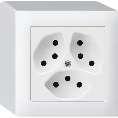 Prise AP kallysto 3×T13 blanc avec sécurité enfants 