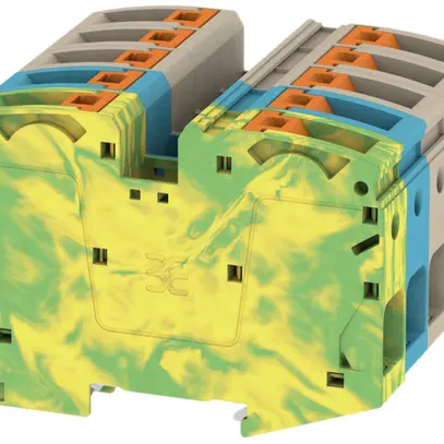 Borne de passage Weidmüller A2C PUSH IN 10×35mm² TS35 beige/bleu/vt-jn 