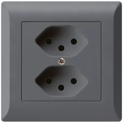 Prise 2×type 13 ENC Hager kallysto.line anthracite 