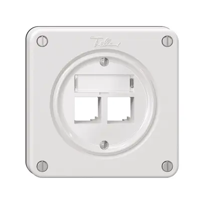 Kit de montage Feller S-One EASYNET, pour 2×RJ45, profondeur 28 mm, blanc 