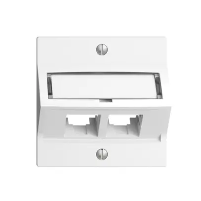 Montageset S-One EDIZIOdue F für 2×RJ45 schräg, weiss 