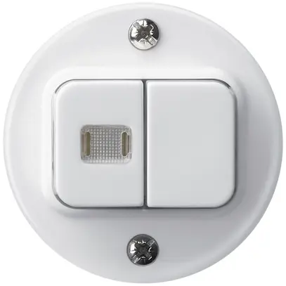 Kit frontale basico bianco con 1 lente bottone doppioØ43mm 