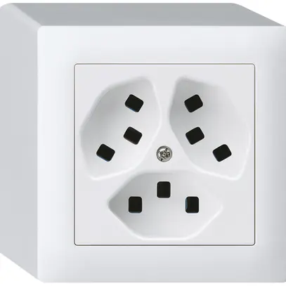 Prise AP Hager kallysto 3×T23 Q blanc ultra 