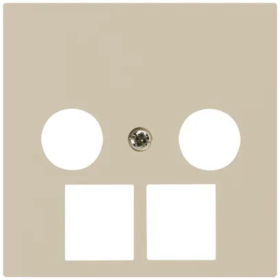 Placca frontale kallysto 2×coassiale/2×RJ45 beige 