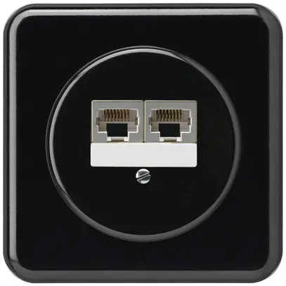 Boîte de raccordement ENC basico 2×RJ45s noir parallèle 